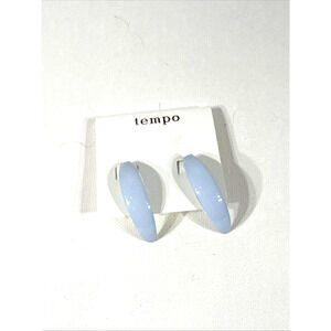 Tempo Light Pastel Bule Cruved Hoop Earrings